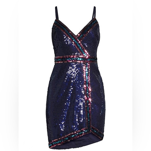 bcbg sequin stripe dress Bcbgmaxazria Eve Mini Wrap Dress
